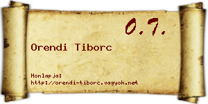 Orendi Tiborc névjegykártya